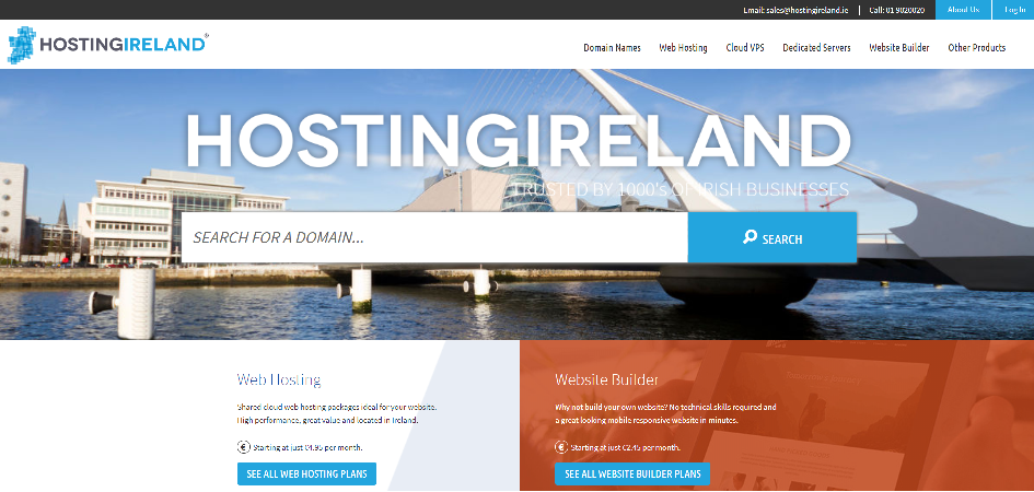 Hosting Ireland Front Page